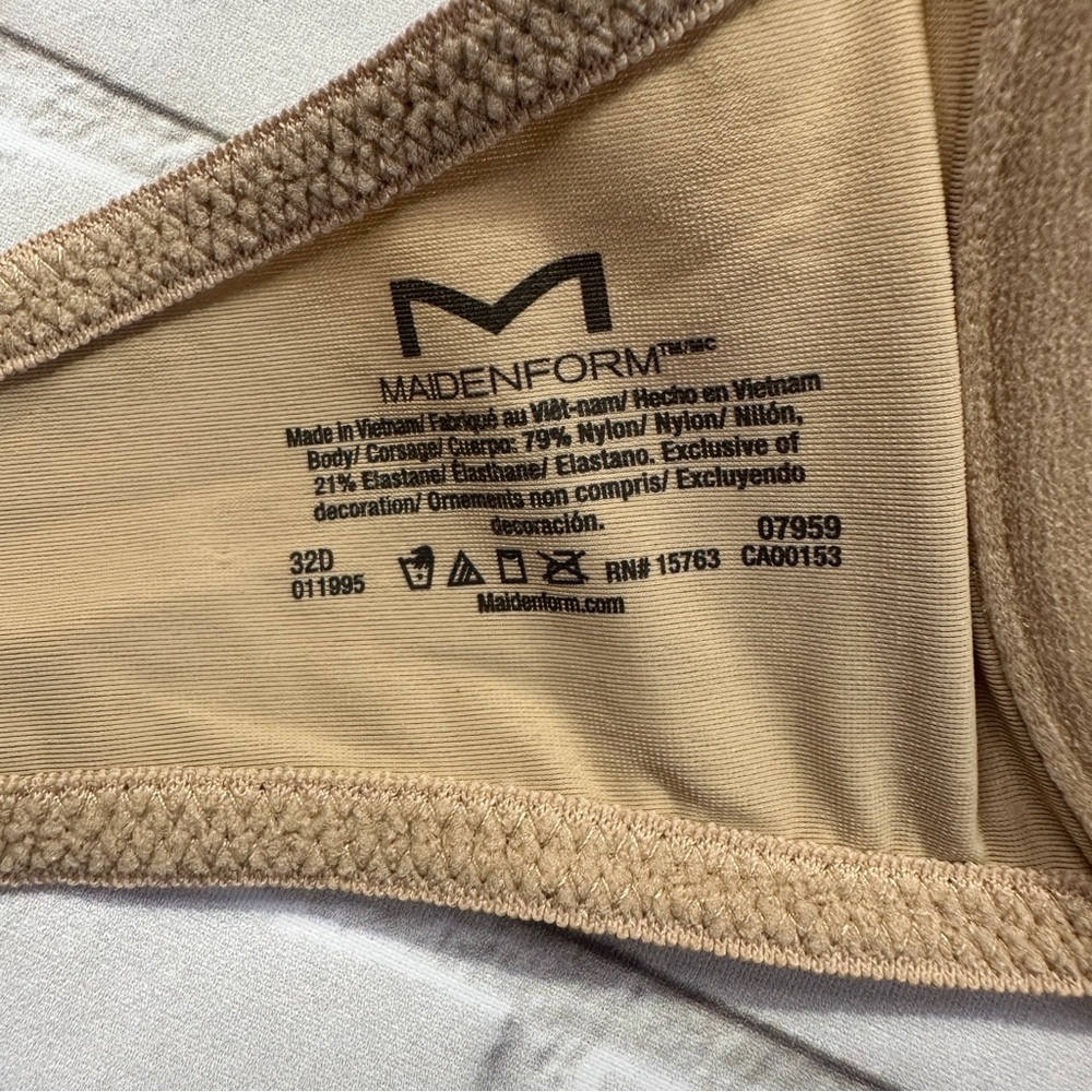 NWT MAIDENFORM BRA BODY BEIGE SIZE 32D - Picture 5 of 12
